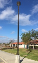 White flagpole that was just recently painted.  