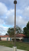 White flagpole that was neglected for almost 8 years.  